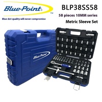 Ensemble d'outils de réparation automobile American Blue Dot Tools de 58 pièces, clé à cliquet en acier, douille, tournevis, combinaison de clés à main, boîte de rangement
