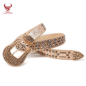 Nouveau à la mode Bling Bling or ébloui bijoux ceintures jeunes garçons Alligator <span class=keywords><strong>doré</strong></span> BB Simon diamant <span class=keywords><strong>ceinture</strong></span> homme - Product Image 2