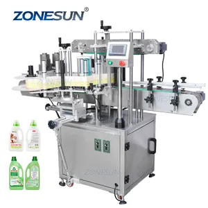 Zonesun ZS-TB300V Automatische Stickers Platte Fles Dubbelzijdige Etiketteermachine Voor Vierkante Flessen