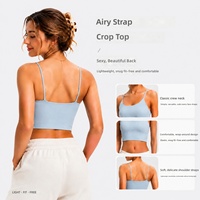 Débardeur de yoga pour femme, soutien-gorge de sport à bretelles spaghetti, amincissant le dos, respirant, maintien élevé, pour fitness et yoga