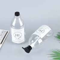 Bouteille ronde en plastique PET transparente de grande capacité de 2 litres (67,6 oz) avec pompes pour détergent liquide, adoucissant pour tissus