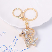 Adorable porte-clés 3D en alliage de zinc avec strass étincelants, breloque chèvre ou breloque mouton pour sac à dos, accessoires de décoration quotidienne