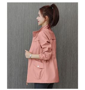 Chaqueta cortavientos de forro polar de doble capa Gali 2026, nueva, estilo coreano, casual, con control de cintura, adelgazante, para mujer pequeñ<span class=keywords><strong>a</strong></span>, primavera y otoño, con gorro elegante - Product Image 4