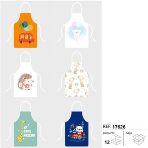 Children's Apron 12 Pack With Cute Animal Designs For Kids Cooking And Art Activities - Product Image 1