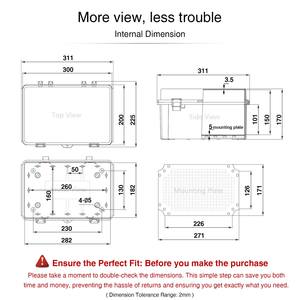Caja de Conexiones de PVC QILIPSU 300x200x170mm, Caja de Control Eléctrico con Tapa, Panel de Riel DIN IP67 Impermeable para IoT Solar - Product Image 6