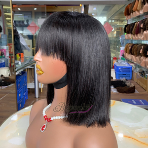 Peluca de Cabello Humano Natural con Flecos de Encaje 3*1, con Cabello Vietnamita de 10 Pulgadas o Más, Banda Elástica Transpirable para un Ajuste Seguro - Product Image 2