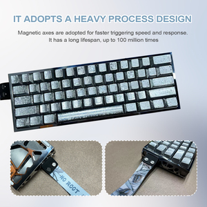 Tùy chỉnh web dựa trên trình điều khiển Bạc mạ màu <span class=keywords><strong>Keycaps</strong></span> có dây 61-Key Nhôm Cơ khí RGB Backlit chơi game chuyển đổi từ tính - Product Image 2