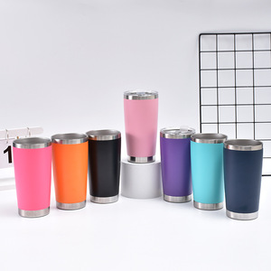 Customisable Printed 20oz Stainless Steel Straight Insulated White Cups Tumbler <b>With</b> Lid And <b>Straw</b> - Product Image 3