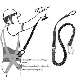 Vật Liệu Nylon An Toàn Leo Móc Dây Đàn Hồi Tùy Chỉnh Chức Năng Có Thể Thu Vào Công Cụ Dây Buộc Dây Đeo Cổ Tay - Product Image 6