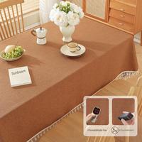 Nappe rectangulaire en lin fin tissé naturel, écologique et durable, pour mariage, banquet, hôtel, décoration de la maison