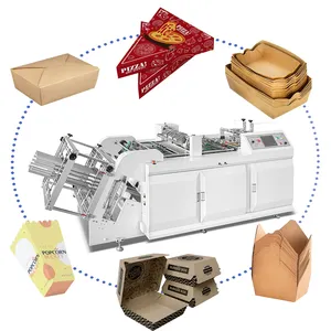 Goedkope Prijs Volautomatische Papieren Dozen Maken Machine Afhaalmaaltijd Burger Cake Doner Eten Lunch Verpakkingsdoos Maken Machine