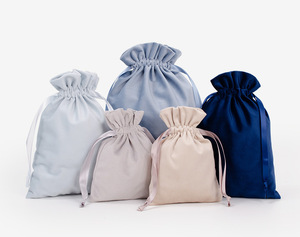 Sacs en velours à cordon, sacs cadeaux, emballages, pochettes à bijoux en daim, logo personnalisé imprimé, vente en gros - Product Image 3