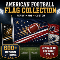 Drapeaux de football américain personnalisés en gros, 3x5 pieds, en polyester, drapeaux sportifs personnalisés pour les fans d'équipes de football