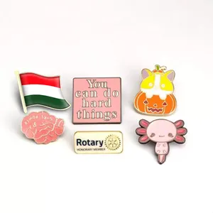 Unique Design Cartoon Metal Craft Hungary Flag Pins Rapper Rose Gold Custom Badge Hard Enamel Pin