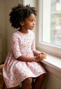 Abiti Personalizzati per Neonati e Bambini, Vestiti <span class=keywords><strong>Primaverili</strong></span> con Tasche e Motivo Coniglietto per Bambine e Ragazze - Product Image 3