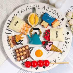 10pcs Strong 3D Cute Food Resin Stickers Whiteboard Cabinet Kitchen Decoration Magnetic Square Souvenir <b>Glass</b> Gift for <b>Fridge</b> - Product Image 5