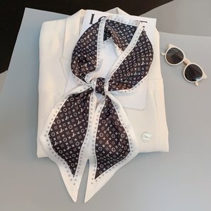 Écharpe d'été pour femmes à la mode et élégante pour <span class=keywords><strong>Amazon</strong></span> Best-seller Bandeau <span class=keywords><strong>en</strong></span> polyester avec nœuds élégants et lettres imprimées - Product Image 6