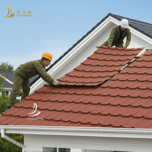 Lámina de Acero para Techo de Color Galvalume Corrugado Ligero, Tamaño Más Largo, Precio Económico, Teja de Aluminio Metálica Recubierta de Piedra Española - Product Image 1