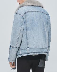 Giacca a vento Casual invernale Plus Size <span class=keywords><strong>cappotto</strong></span> in Shearling di lana da <span class=keywords><strong>uomo</strong></span> con logo personalizzato <span class=keywords><strong>Cashmere</strong></span> lunga giacca di jeans in Denim da <span class=keywords><strong>uomo</strong></span> - Product Image 2