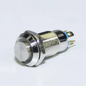 Mini Waterproof 8MM Waterproof SPST Momentary Metal 4 Pin Push Button Switch With LED