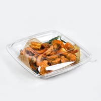 Boîtes alimentaires jetables carrées personnalisées en plastique transparent de 1000 ml pour la préparation de repas à emporter avec couvercle