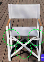 Chaise de balcon pliante en aluminium d'extérieur avec accoudoirs, chaise de réalisateur portable en alliage d'aluminium Tesla, dossier inclinable