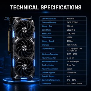 การ์ดจอ Radeon <span class=keywords><strong>RX</strong></span> <span class=keywords><strong>6950XT</strong></span> 16GB 256Bit DDR3 Non-LHR ระดับไฮเอนด์สำหรับเดสก์ท็อป PCI Express พร้อมพัดลม DirectX 10 12nm ความเร็วคอร์ 475MHz - Product Image 6