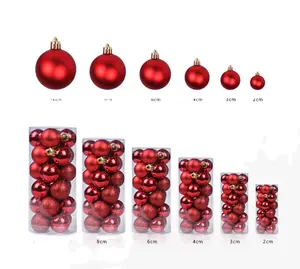 Schlussverkauf PVC Weihnachtsbaum Ball-Dekorationen 3 cm 40 cm 5 cm Größen verpackt in Schachteln und Tüten für Feiertage