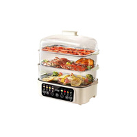 Cuiseur vapeur électrique multicouche avec commande tactile 1500W multifonctionnel pour la cuisson à la vapeur, la fondue, le barbecue et le riz