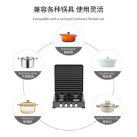 Vente directe usine – Table de cuisson 4 feux gaz + électrique en acier inoxydable, autoportante, portable, domestique, classe énergétique A, facile à utiliser