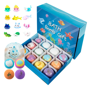 ของเล่นอาบน้ำรูปไข่ ของเล่นสัตว์ทะเล สีมาการอง บาธบอมม์สำหรับเด็ก มีของเล่นข้างใน กลิ่นผลไม้ บาธบอมม์ฟู่ฟู่สำหรับเด็ก - Product Image 1