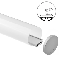 Profilé LED circulaire suspendu en aluminium de diamètre R30mm avec diffuseur, bande LED ronde de 2m