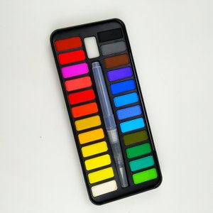 Juego de Pinturas de Acuarela Sólidas de Alta Gama a Bajo Precio, 24 Colores, con Pincel para Niños - Product Image 1