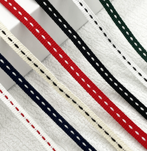 Mới 1cm nhiều màu sọc Jacquard Twill nhà dệt phụ kiện thắt lưng xương cá phong cách cuộn cạnh quần vải chất liệu - Product Image 1