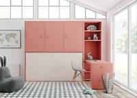 Lit Murphy double king-size moderne, dernier mobilier de chambre à coucher en bois avec style de panneau souple, designs de chambre à coucher à domicile