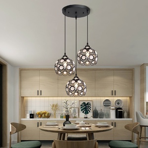 Luces colgantes de comedor 3 cabezas Led nórdico moderno colgante creativo dormitorio pasillo comedor lámpara Bar araña de cristal de lujo - Product Image 2