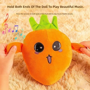 Giocattoli Educativi Musicali per Bambini, Pianoforte a Forma di Frutta in Cotone PP, Giocattoli di Peluche a Forma di Banana Super Morbidi con Musica Induttiva - Product Image 1
