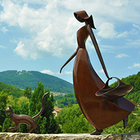 Sculptures abstraites en bronze durables fabriquées en usine avec technique de soudage pour la décoration extérieure des centres commerciaux