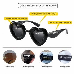 Lunettes de soleil en forme de cœur, mode fantaisie unisexe, pour fêtes, vente en gros, pour hommes ou femmes - Product Image 3