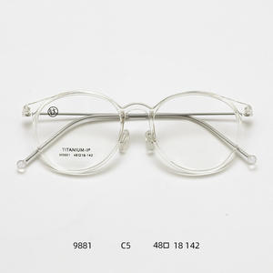 Monturas de Gafas Redondas de Titanio para Mujer Danyang M9881 C6 48 18 142, Ligeras, Montura Completa, Lentes de Plástico - Product Image 3