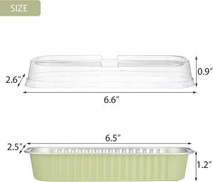 Mini Loaf Pans with Lids 100pcs/pack 6.8oz Aluminum <b>Foil</b> Cake Baking RECTANGULAR Pans PET Cupcake Tins <b>Containers</b> - Product Image 2