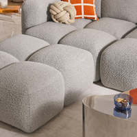 Canapé 3 places modulaire en tissu style minimaliste, rembourré en éponge, moderne pour petit appartement familial, salon, hôtel