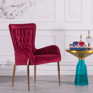 Luxury Stainless Steel <strong>Dining</strong> <strong>Chair</strong> PU <strong>Leather</strong> Upholstery Armrest <strong>Chair</strong> for Hotel Restaurant - Product Image 1
