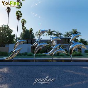 YOUFINE, tamaño personalizado, parques marinos, tamaño real, jardín al aire libre, espejo <span class=keywords><strong>de</strong></span> Metal, estatua <span class=keywords><strong>de</strong></span> escultura <span class=keywords><strong>de</strong></span> delfín <span class=keywords><strong>de</strong></span> acero inoxidable - Product Image 3
