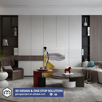 Service de design d'intérieur d'appartement en Californie, rendu 3D, solution de rénovation de salle de bain moderne et luxueuse