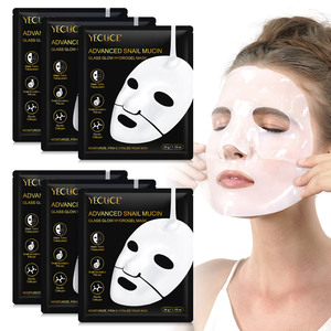 YECUCE 6 buah Masker Wajah kolagen pengencang anti-keriput hidrasi dalam masker hidrogel cahaya kaca siput lanjutan untuk wanita - Product Image 1