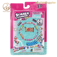 Kit de fabrication de bijoux décorables pour enfants, bracelet à autocollants à partager, ensemble de beauté, jouet portable, jeu Stringfun pour filles, bâtonnets de maquillage en plastique