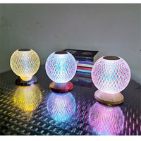 Nouveau Design créatif boule de cristal rechargeable chambre chambre lune atmosphère LED petite veilleuse