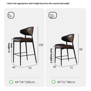 Silla <span class=keywords><strong>alta</strong></span> de <span class=keywords><strong>mesa</strong></span> de Isla de diseño moderno, <span class=keywords><strong>mesa</strong></span> de Bar de lujo, con respaldo alto silla <span class=keywords><strong>alta</strong></span>, <span class=keywords><strong>taburete</strong></span> Simple de 505560CM para sentarse en casa - Product Image 3