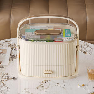 Boîte à médicaments en plastique pratique pour la maison, trousse de premiers soins familiale complète, grande capacité, compartiments, modèle portable DC-516 - Product Image 4